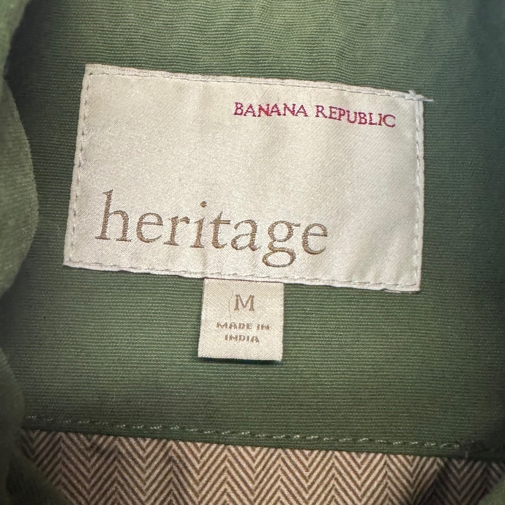 Banana Republic Heritage Stadium Jacket Mens Medium Green Military Field 932524 - Picture 7 of 8